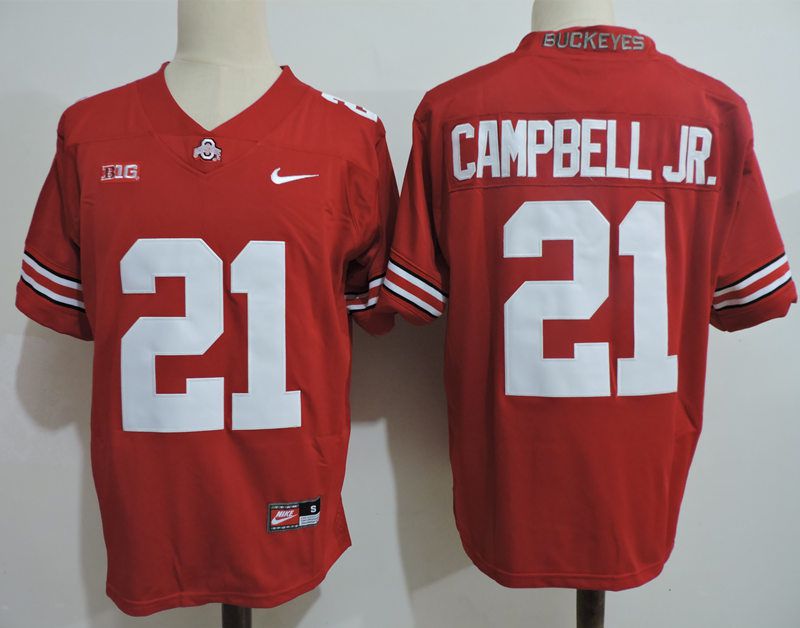 Men Ohio State Buckeyes #21 Campbell jr Red Nike 2025 NCAA Jersey->ncaa teams->NCAA Jersey